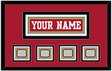 San Francisco Nameplate & 4 Super Bowl Patches - Home Red - Triple Mat 4