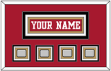 San Francisco Nameplate & 4 Super Bowl Patches - Home Red - Triple Mat 4