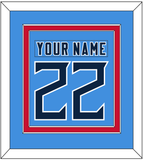 Tennessee Nameplate & Number (Back) Combined - Alternate Light Blue - Double Mat 8