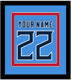 Tennessee Nameplate & Number (Back) Combined - Alternate Light Blue - Double Mat 8