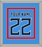 Tennessee Nameplate & Number (Back) Combined - Alternate Light Blue - Double Mat 8