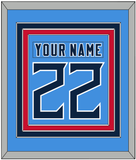 Tennessee Nameplate & Number (Back) Combined - Alternate Light Blue - Triple Mat 6