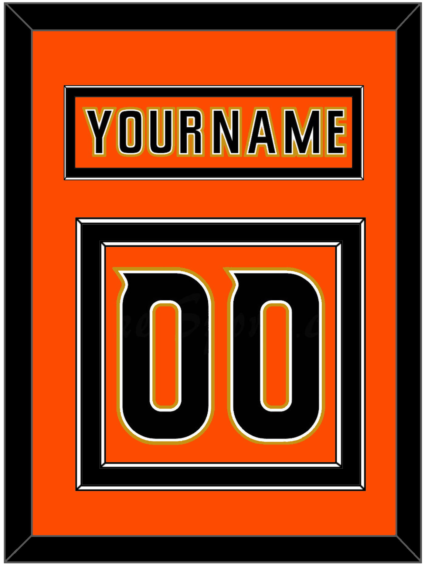Anaheim Nameplate & Number (Back) - 2014 Stadium Series Orange - Signature Tier 3