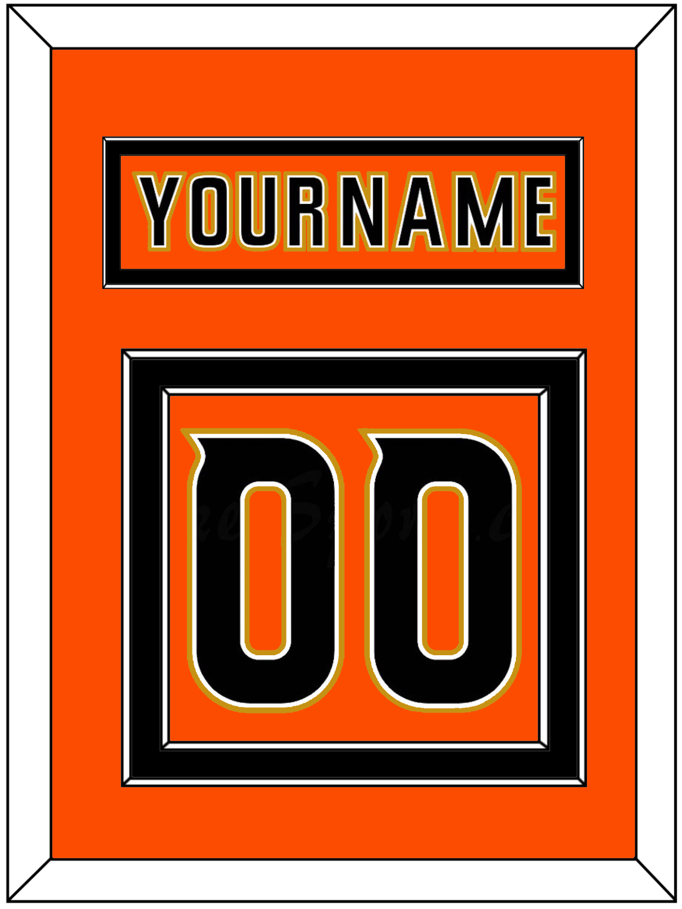 Anaheim Nameplate & Number (Back) - 2014 Stadium Series Orange - Signature Tier 3