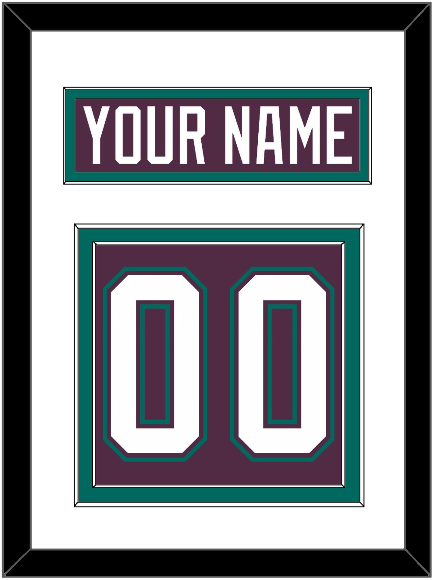 Anaheim Nameplate & Number (Back) - Road Purple (1993-2006) - Signature Tier 1