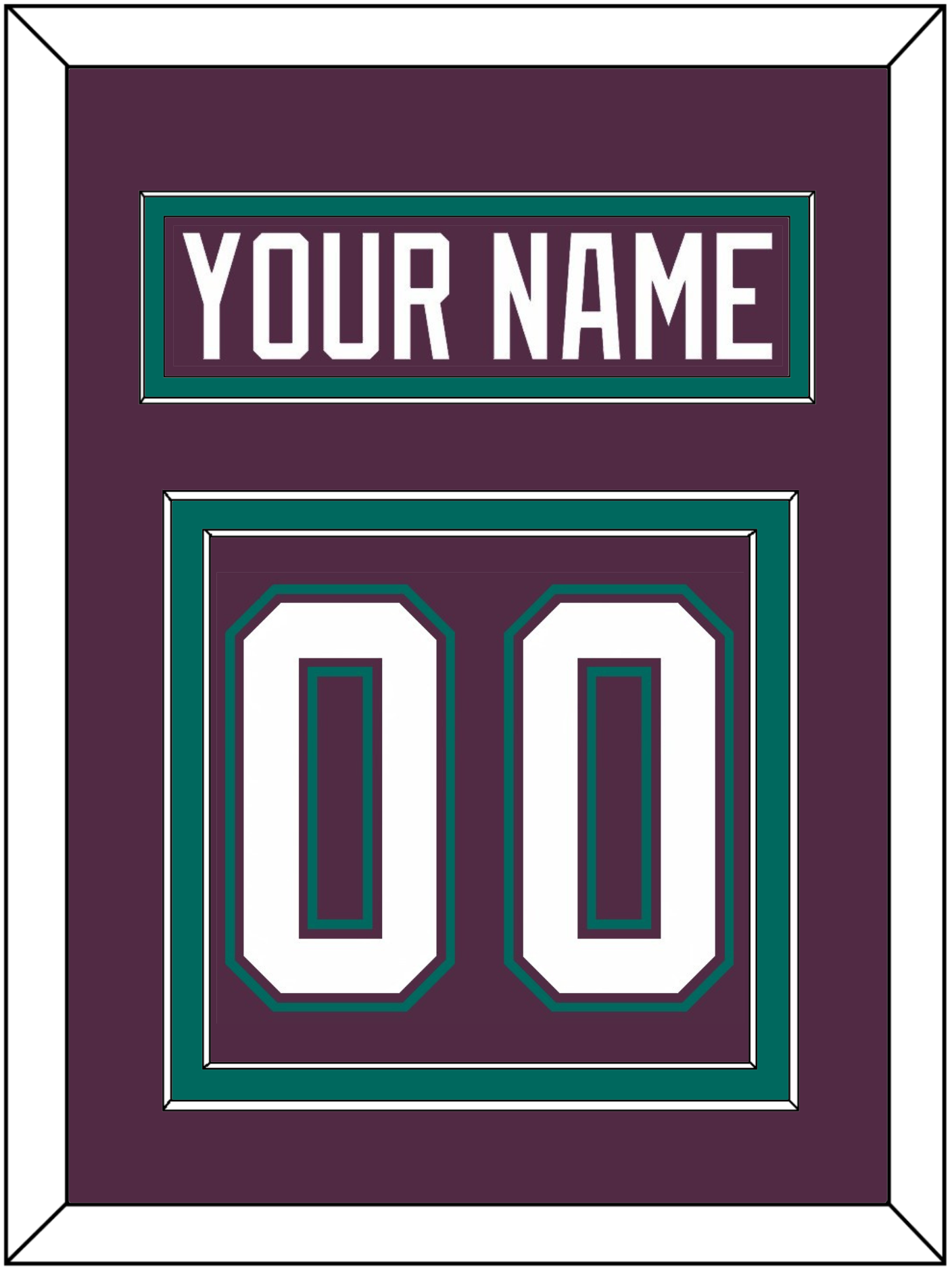 Anaheim Nameplate & Number (Back) - Road Purple (1993-2006) - Signature Tier 2