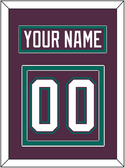 Anaheim Nameplate & Number (Back) - Road Purple (1993-2006) - Signature Tier 2
