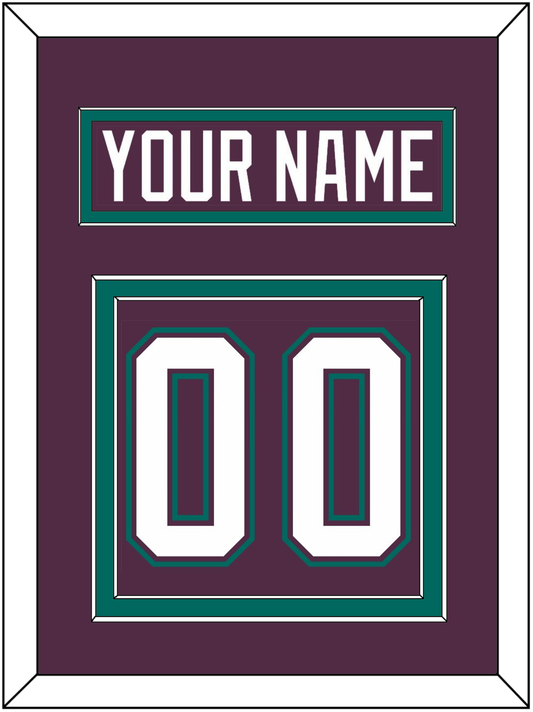 Anaheim Nameplate & Number (Back) - Road Purple (1993-2006) - Signature Tier 2