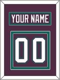 Anaheim Nameplate & Number (Back) - Road Purple (1993-2006) - Double Mat 2