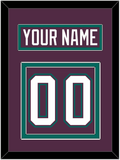 Anaheim Nameplate & Number (Back) - Road Purple (1993-2006) - Double Mat 2