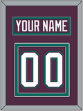 Anaheim Nameplate & Number (Back) - Road Purple (1993-2006) - Double Mat 2
