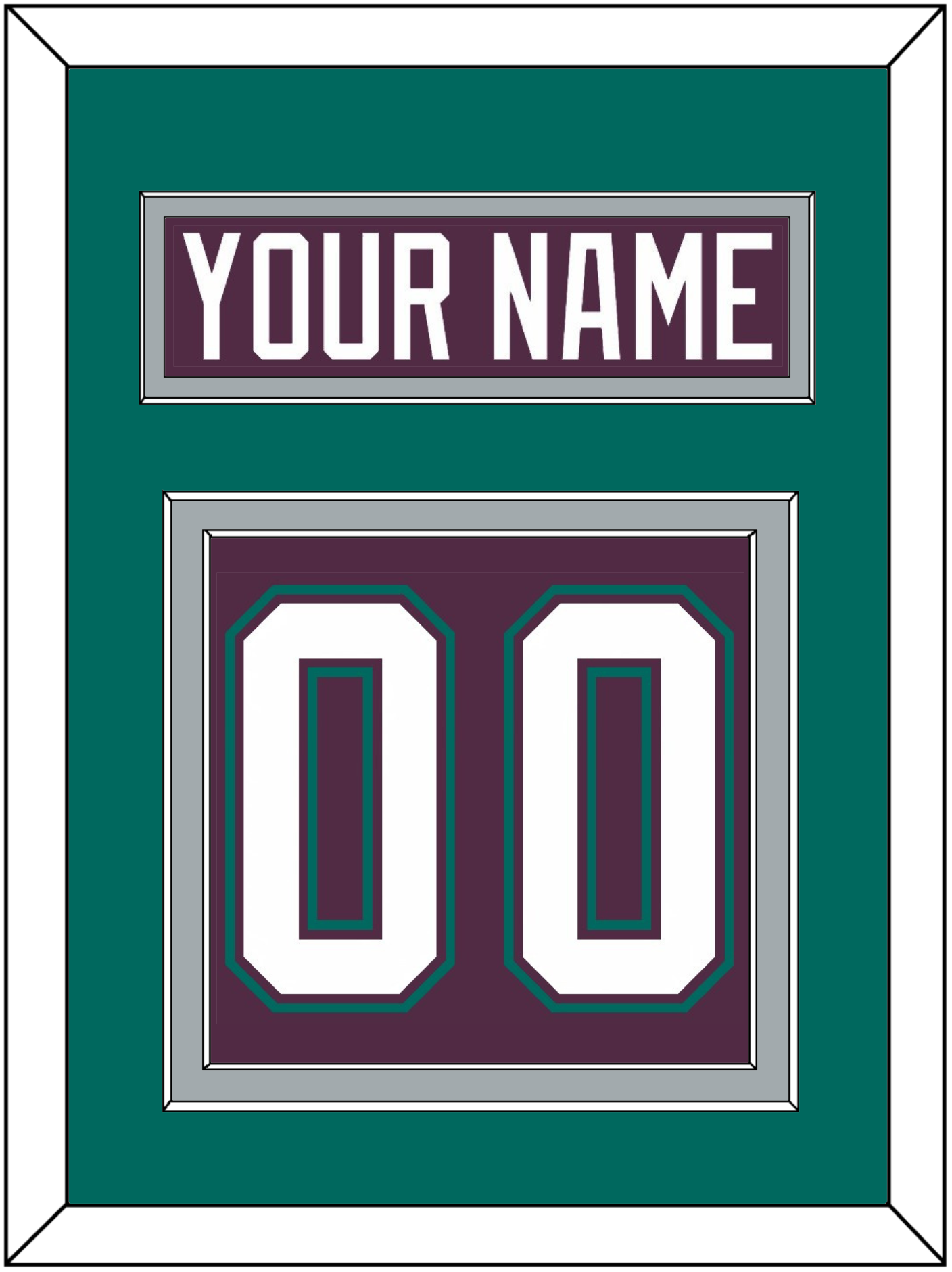Anaheim Nameplate & Number (Back) - Road Purple (1993-2006) - Signature Tier 3
