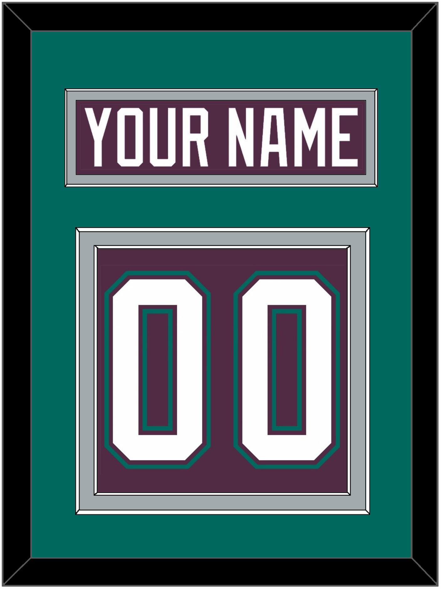 Anaheim Nameplate & Number (Back) - Road Purple (1993-2006) - Signature Tier 3