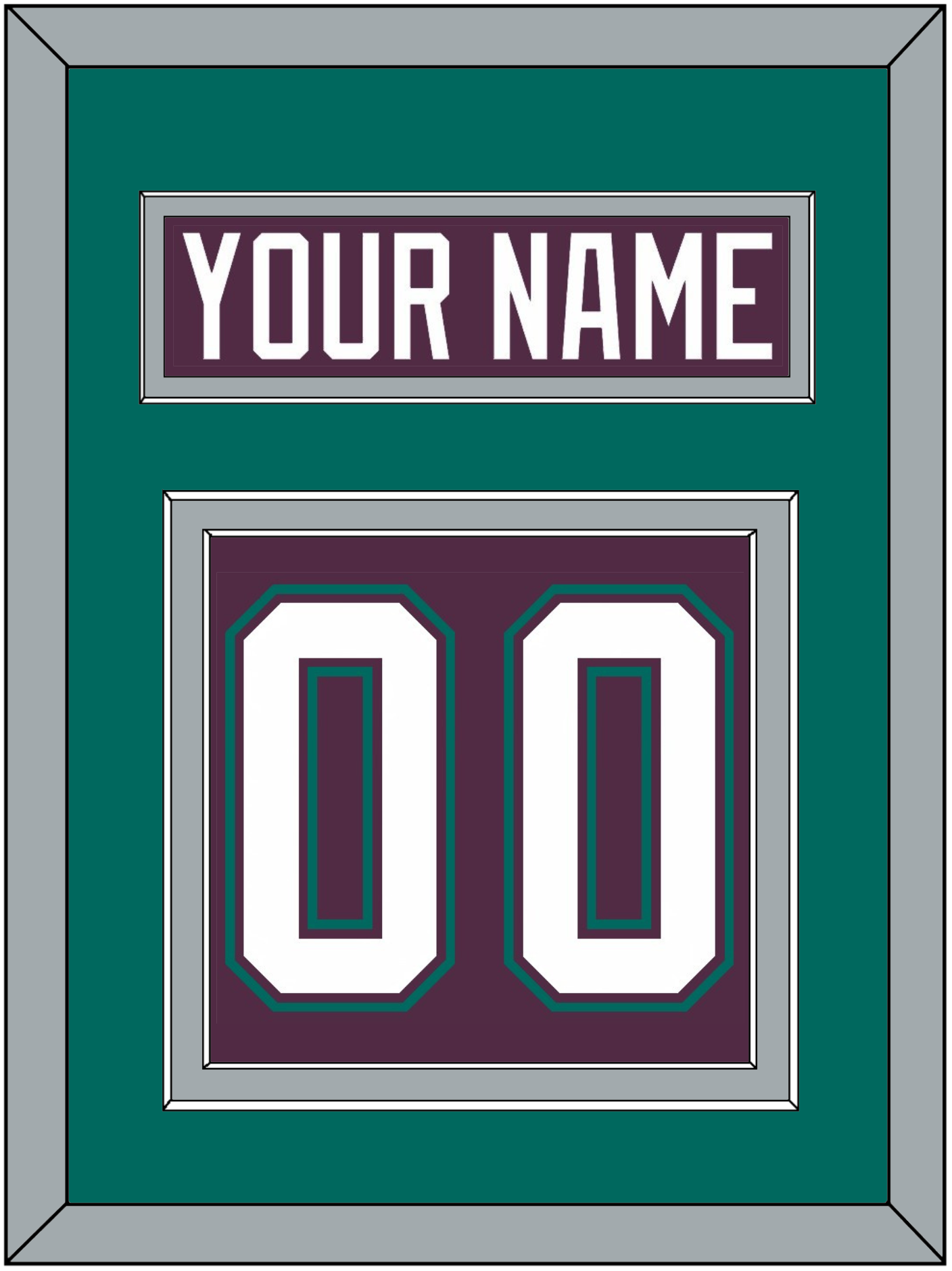 Anaheim Nameplate & Number (Back) - Road Purple (1993-2006) - Signature Tier 3