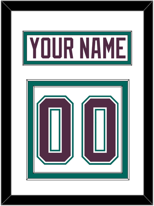 Anaheim Nameplate & Number (Back) - Home White (1993-2006) - Signature Tier 1