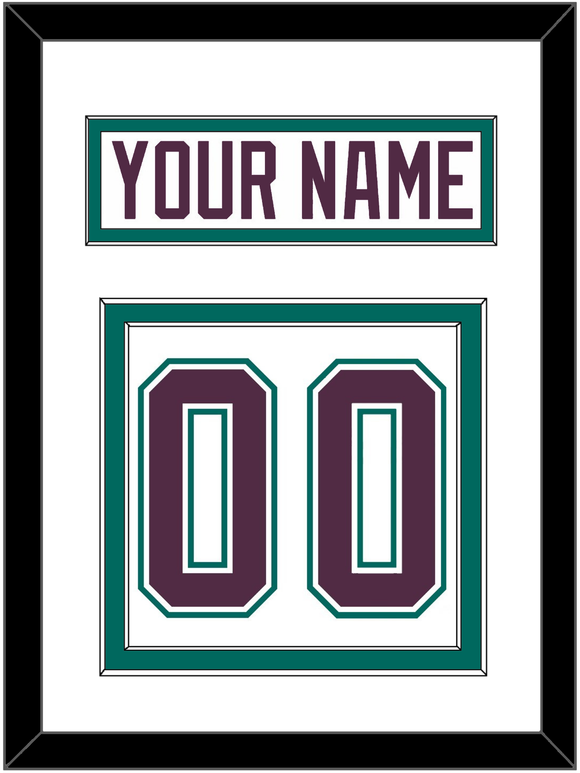 Anaheim Nameplate & Number (Back) - Home White (1993-2006) - Double Mat 1
