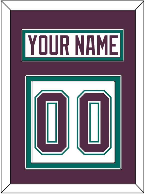 Anaheim Nameplate & Number (Back) - Home White (1993-2006) - Double Mat 2