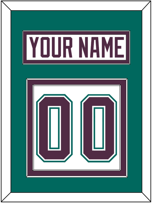 Anaheim Nameplate & Number (Back) - Home White (1993-2006) - Signature Tier 3