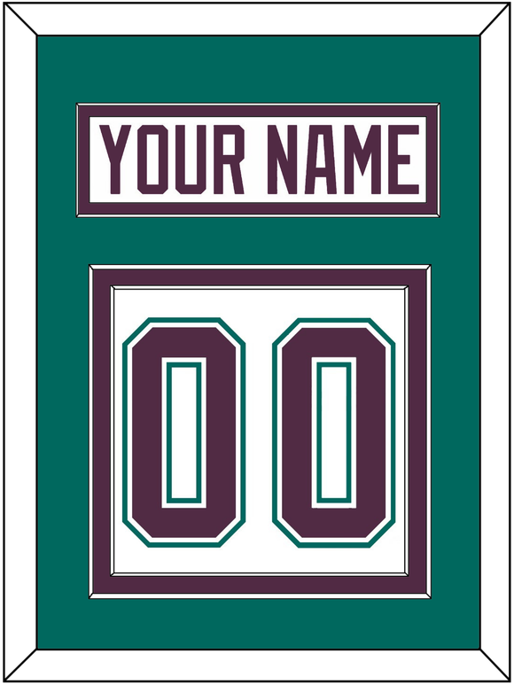 Anaheim Nameplate & Number (Back) - Home White (1993-2006) - Double Mat 3