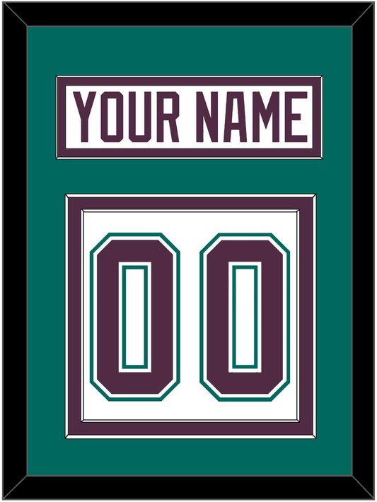 Anaheim Nameplate & Number (Back) - Home White (1993-2006) - Signature Tier 3
