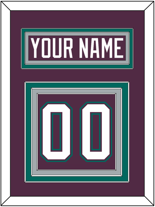 Anaheim Nameplate & Number (Back) - Road Purple (1993-2006) - Premier Tier 3