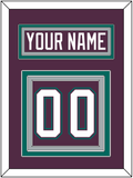 Anaheim Nameplate & Number (Back) - Road Purple (1993-2006) - Triple Mat 3