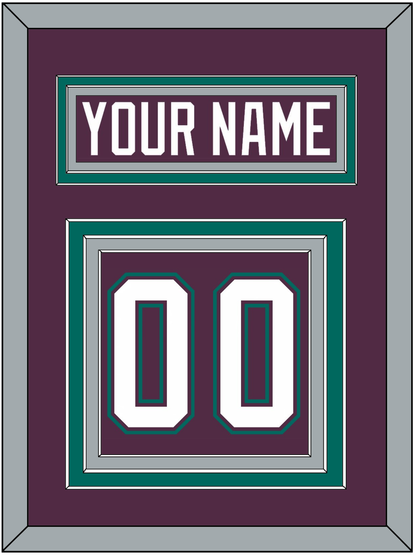 Anaheim Nameplate & Number (Back) - Road Purple (1993-2006) - Premier Tier 3