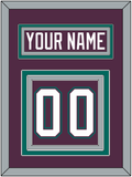 Anaheim Nameplate & Number (Back) - Road Purple (1993-2006) - Triple Mat 3