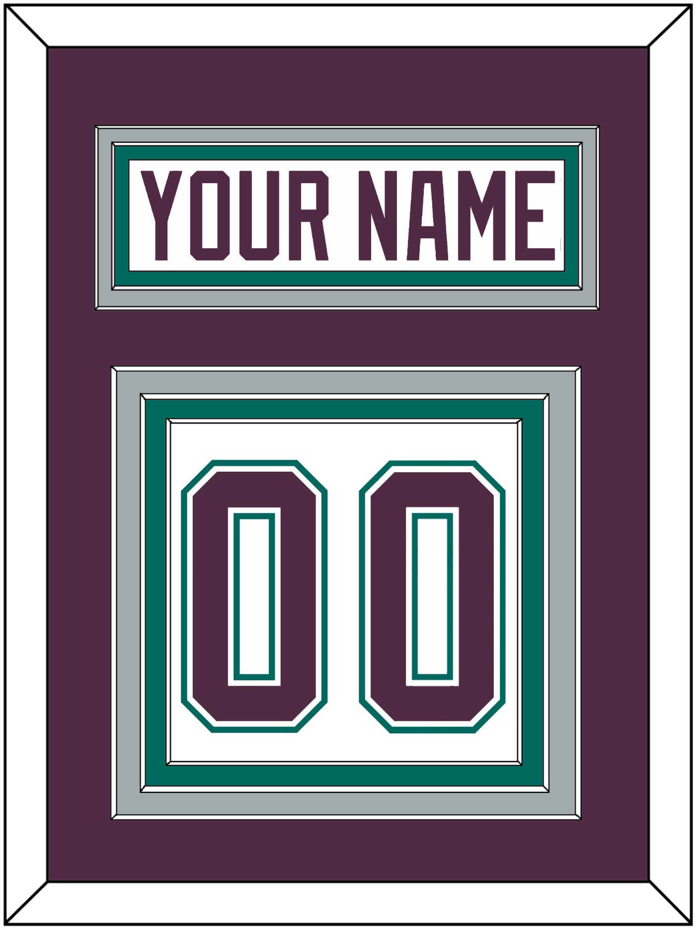 Anaheim Nameplate & Number (Back) - Home White (1993-2006) - Premier Tier 2