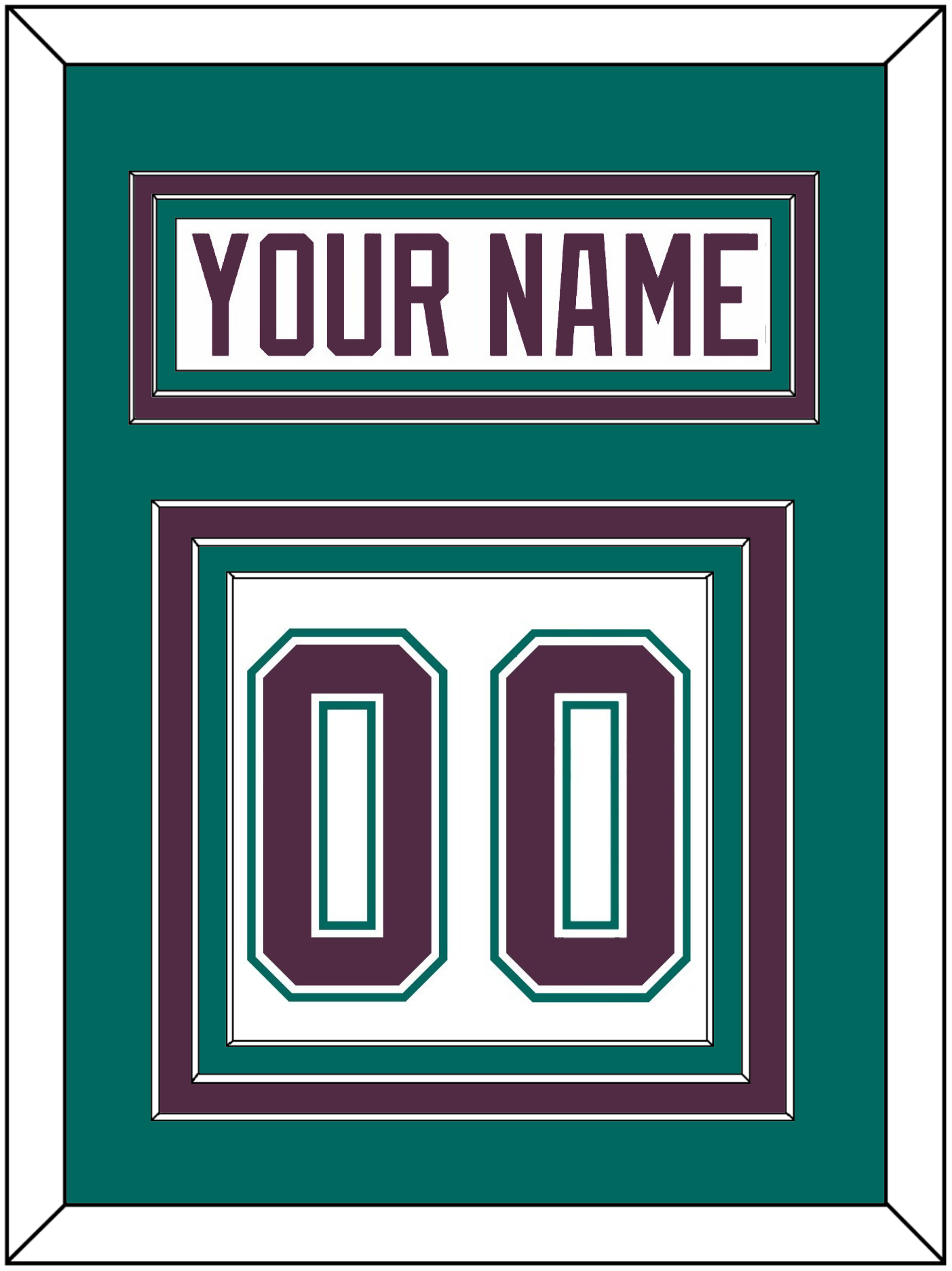 Anaheim Nameplate & Number (Back) - Home White (1993-2006) - Premier Tier 3