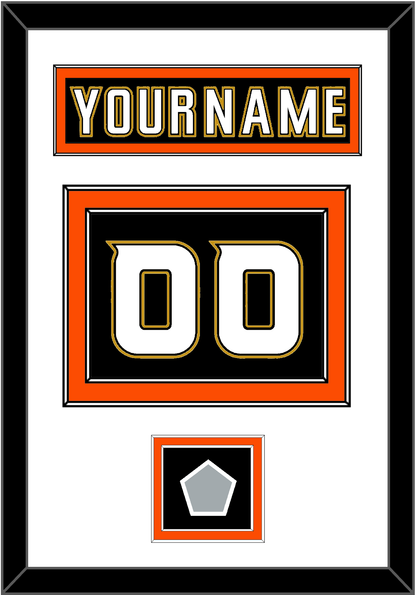 Anaheim Nameplate & Number (Back) With Stanley Cup Champions Patch - Home Black (2006-2014) - Signature Tier 2