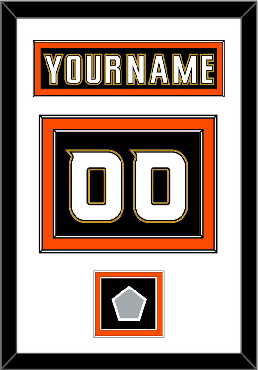 Anaheim Nameplate & Number (Back) With Stanley Cup Champions Patch - Home Black (2006-2014) - Signature Tier 2