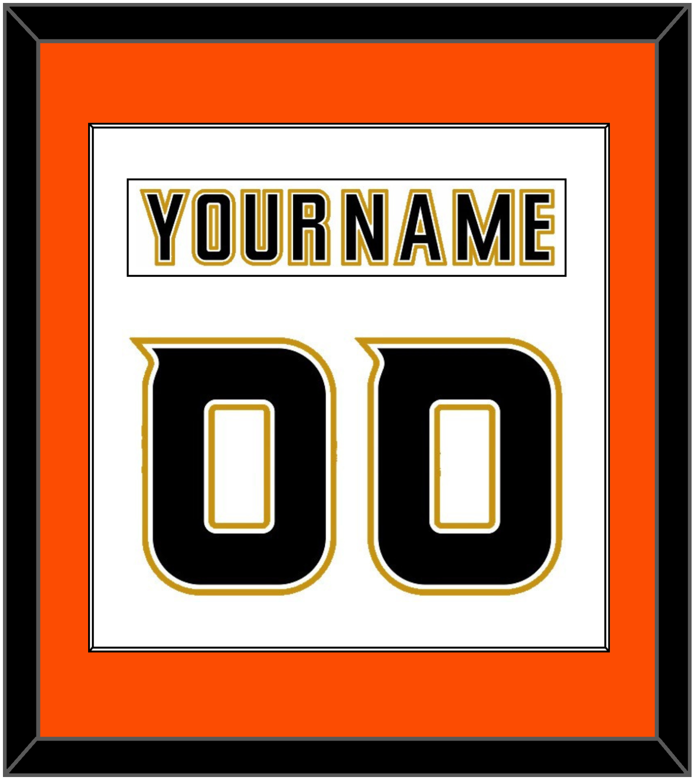 Anaheim Nameplate & Number (Back) Combined - Road White (2006-2014) - Essential Tier 3