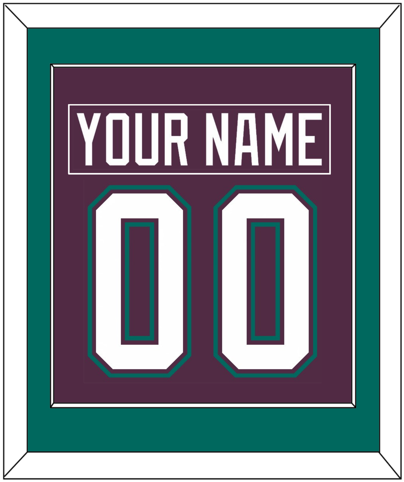 Anaheim Nameplate & Number (Back) Combined - Road Purple (1993-2006) - Essential Tier 2