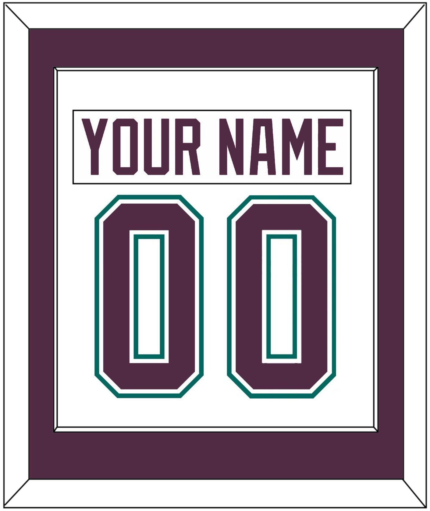 Anaheim Nameplate & Number (Back) Combined - Home White (1993-2006) - Essential Tier 1