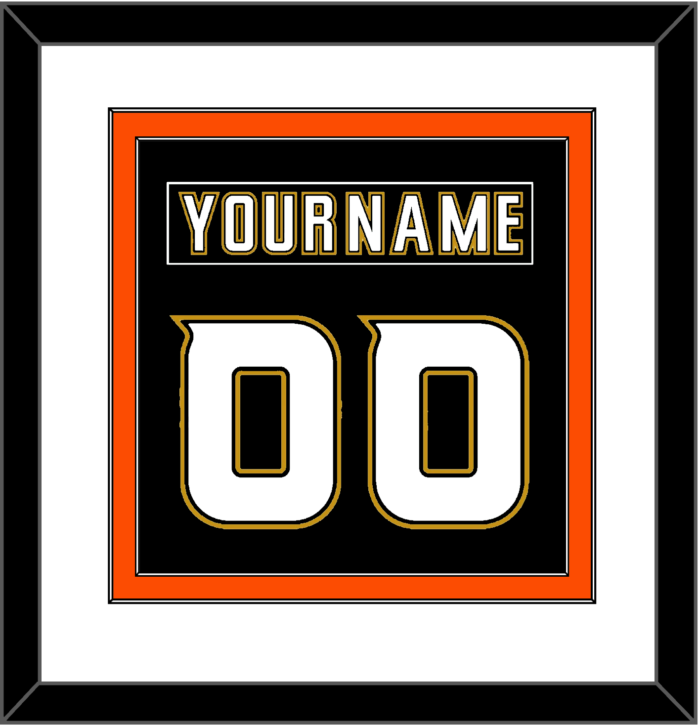 Anaheim Nameplate & Number (Back) Combined - Home Black (2006-2014) - Signature Tier 2