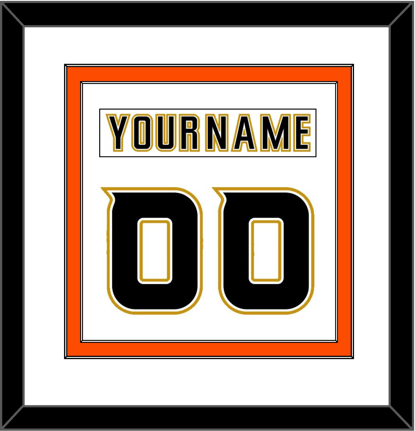 Anaheim Nameplate & Number (Back) Combined - Road White (2006-2014) - Signature Tier 2