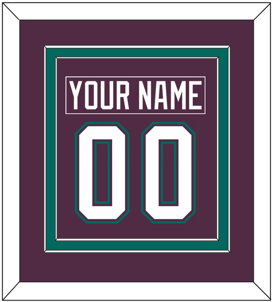 Anaheim Nameplate & Number (Back) Combined - Road Purple (1993-2006) - Signature Tier 2