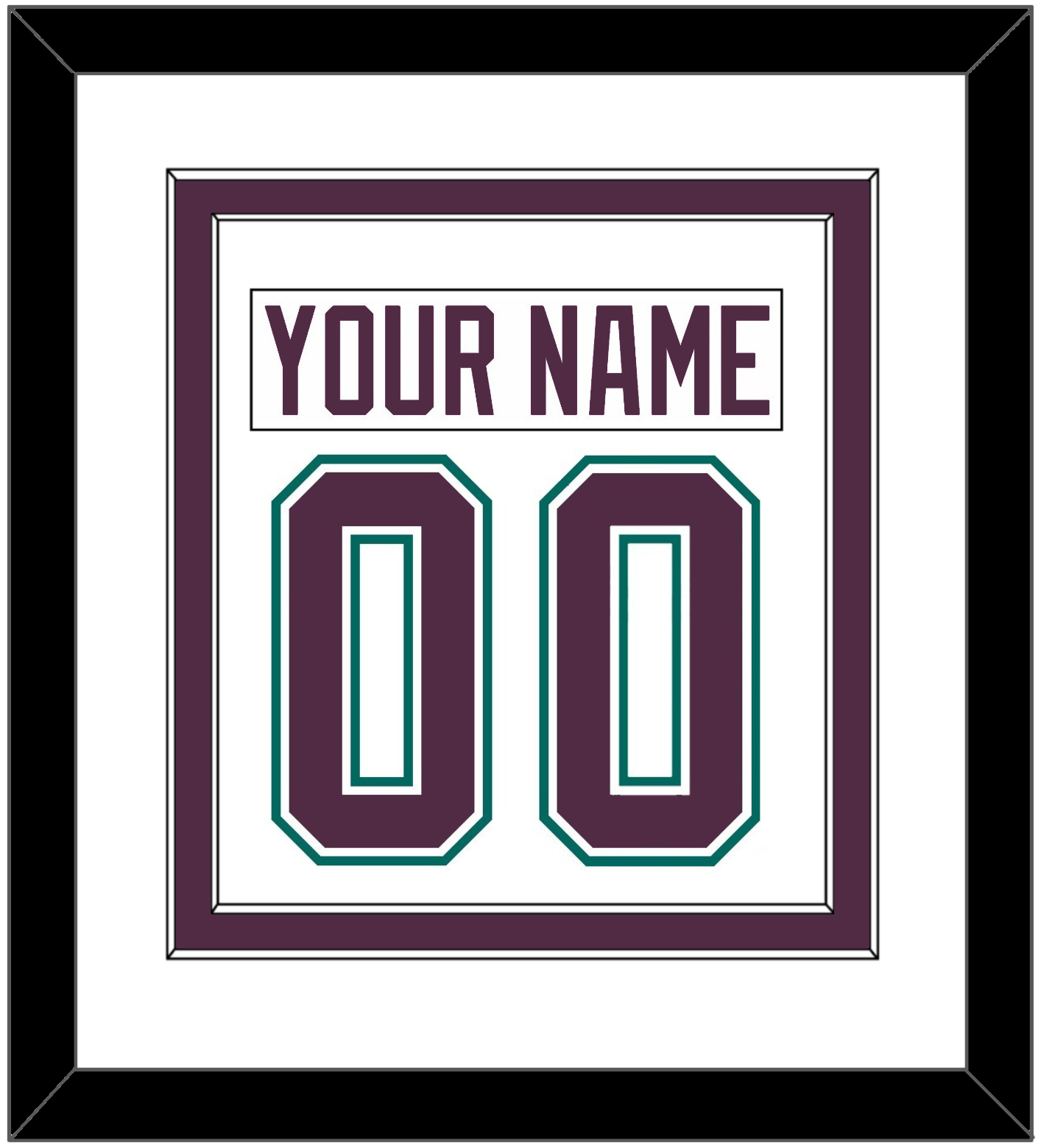 Anaheim Nameplate & Number (Back) Combined - Home White (1993-2006) - Signature Tier 2