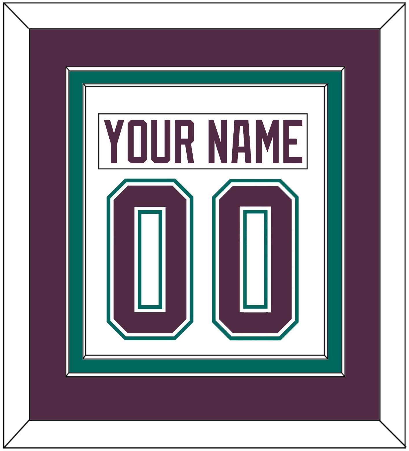 Anaheim Nameplate & Number (Back) Combined - Home White (1993-2006) - Signature Tier 3