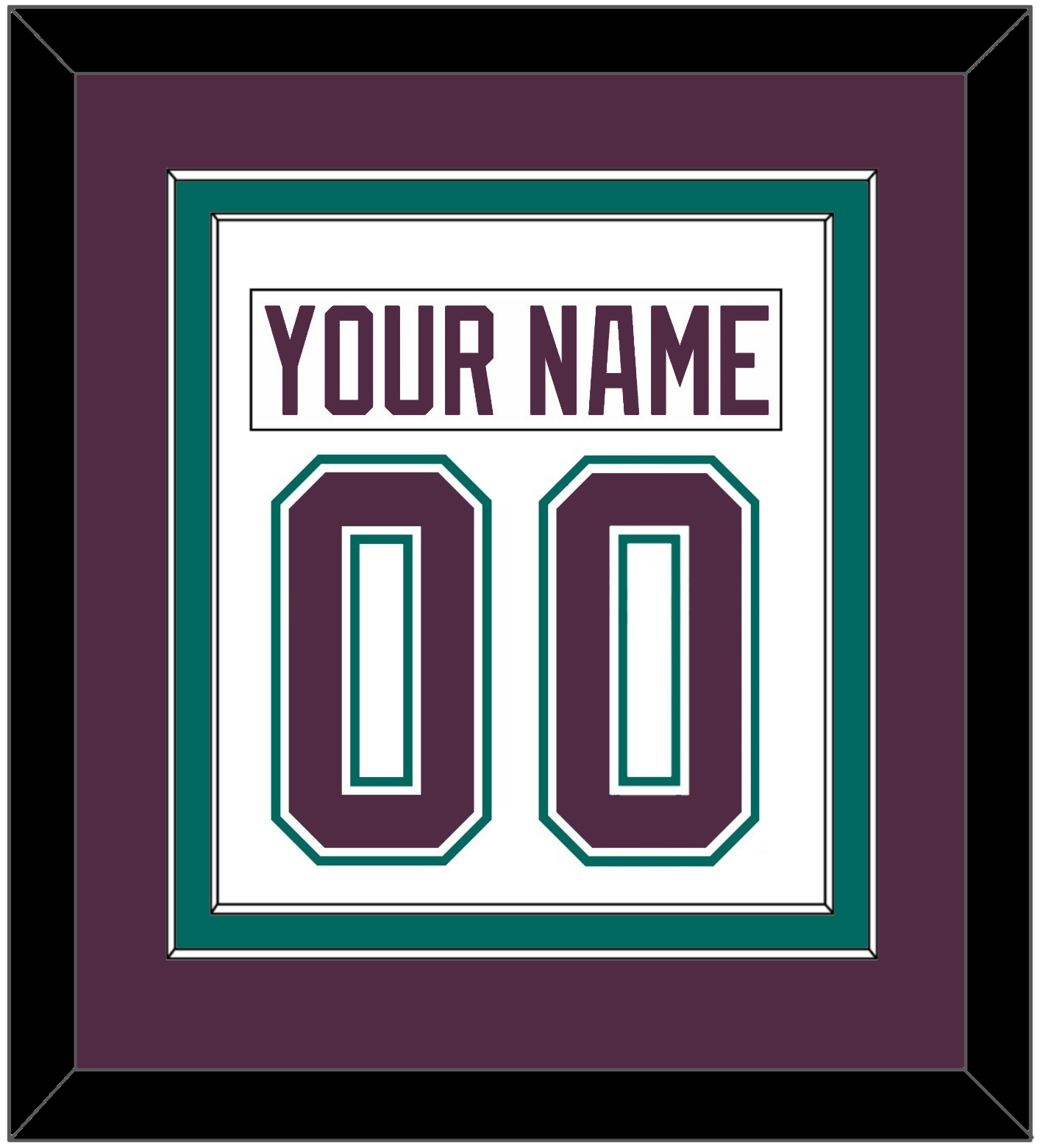 Anaheim Nameplate & Number (Back) Combined - Home White (1993-2006) - Signature Tier 3