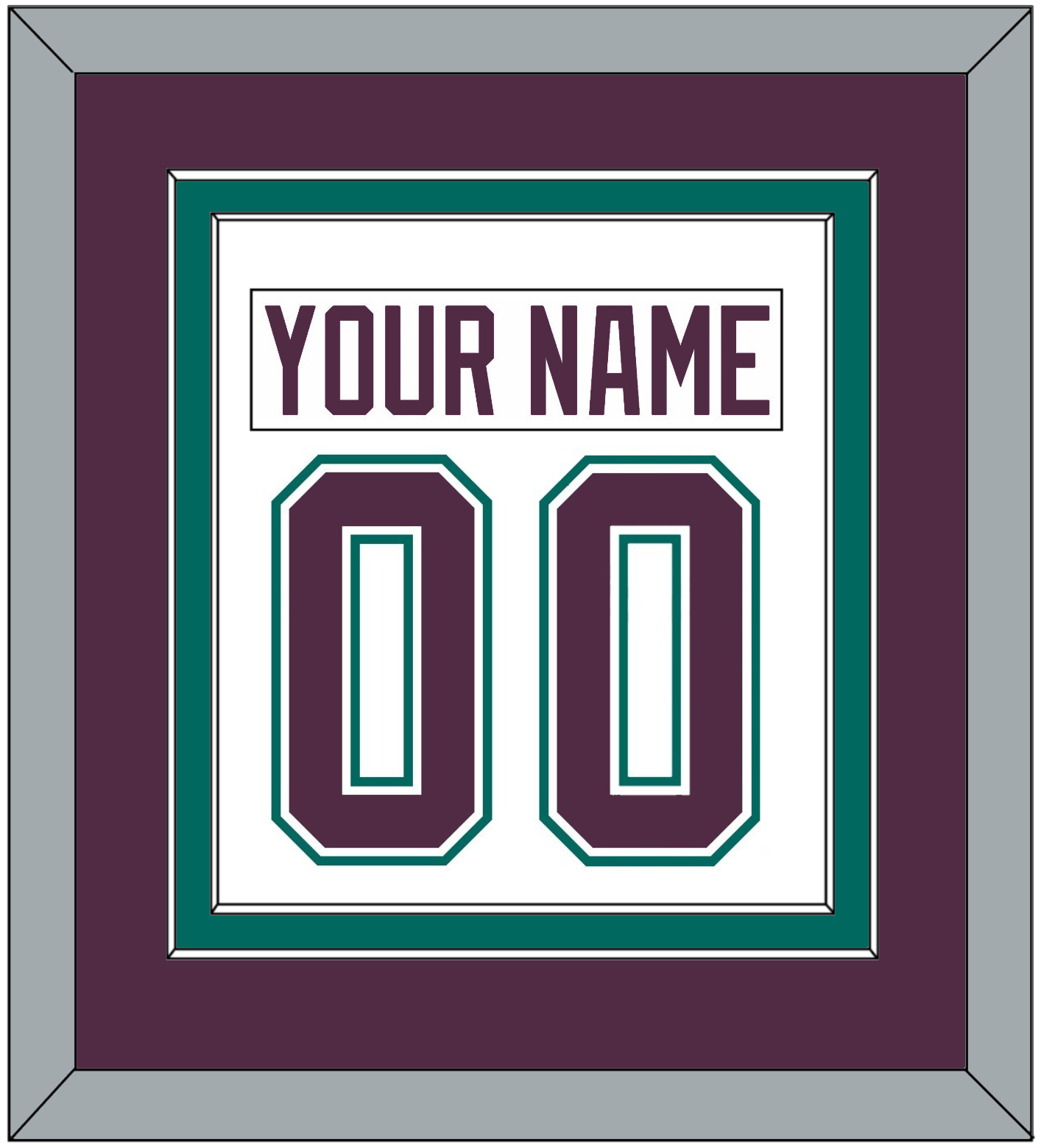 Anaheim Nameplate & Number (Back) Combined - Home White (1993-2006) - Signature Tier 3