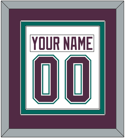 Anaheim Nameplate & Number (Back) Combined - Home White (1993-2006) - Signature Tier 3