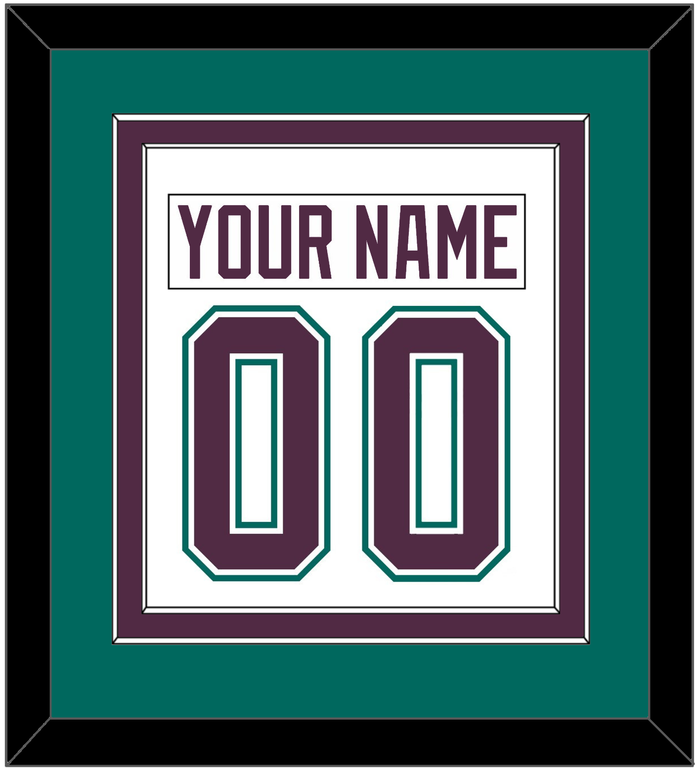 Anaheim Nameplate & Number (Back) Combined - Home White (1993-2006) - Signature Tier 4