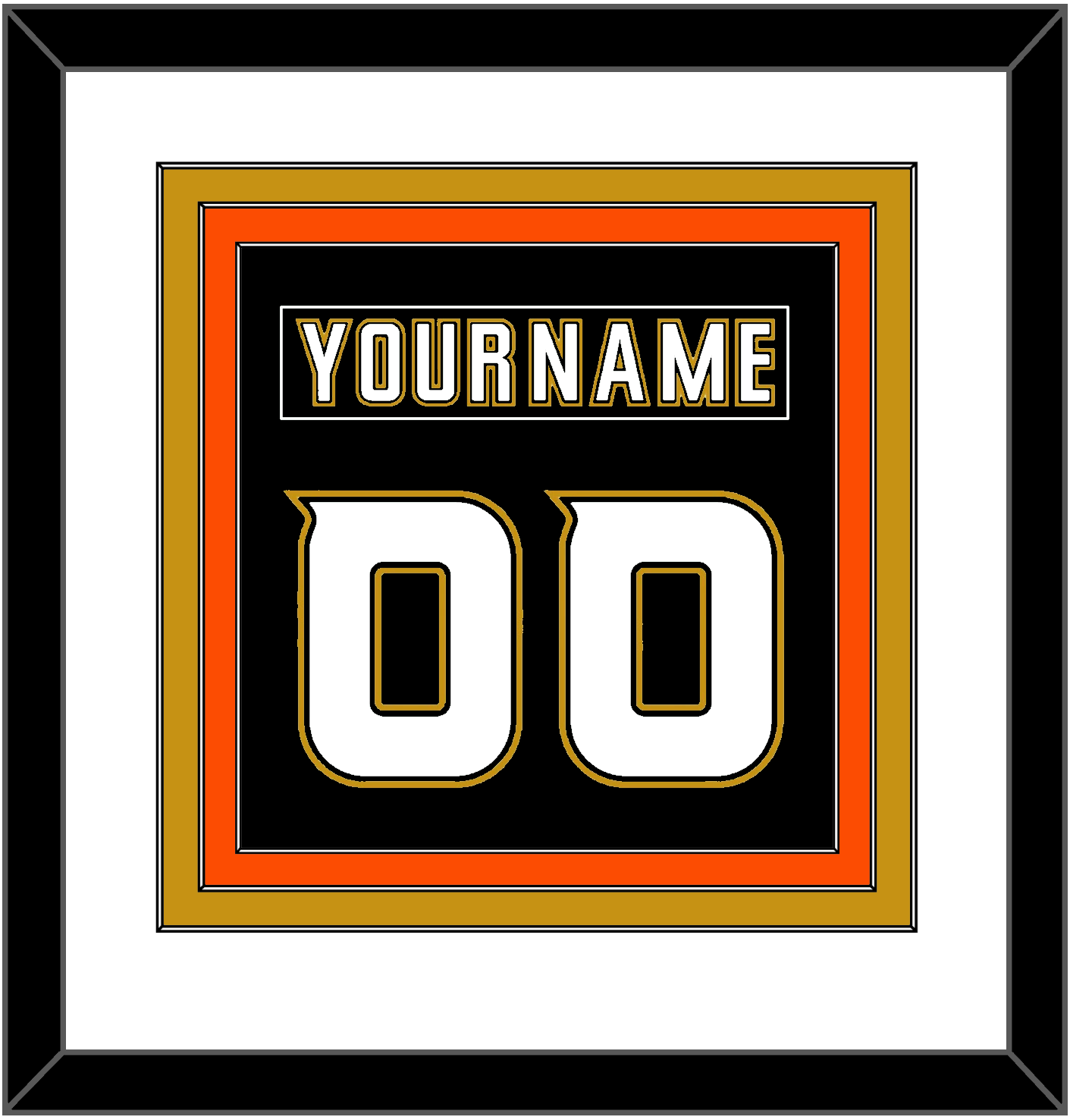 Anaheim Nameplate & Number (Back) Combined - Home Black (2006-2014) - Premier Tier 1
