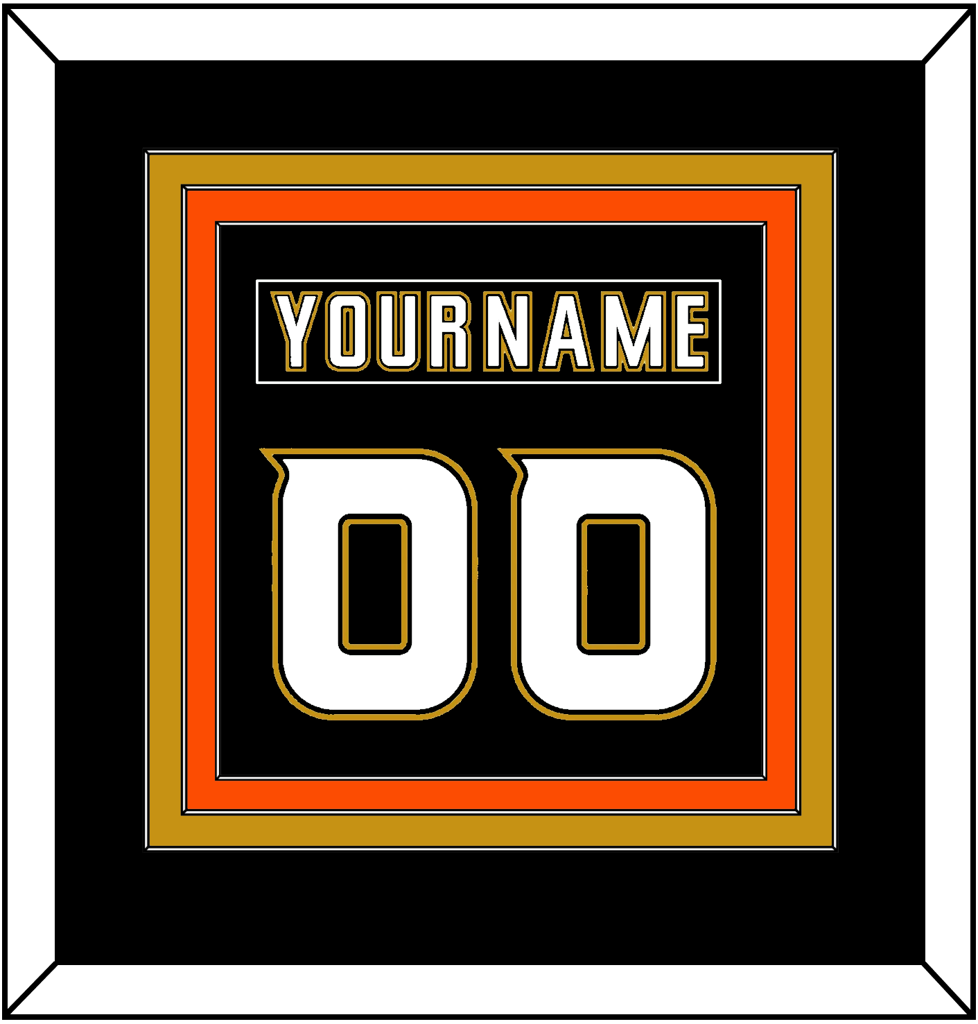 Anaheim Nameplate & Number (Back) Combined - Home Black (2006-2014) - Premier Tier 3
