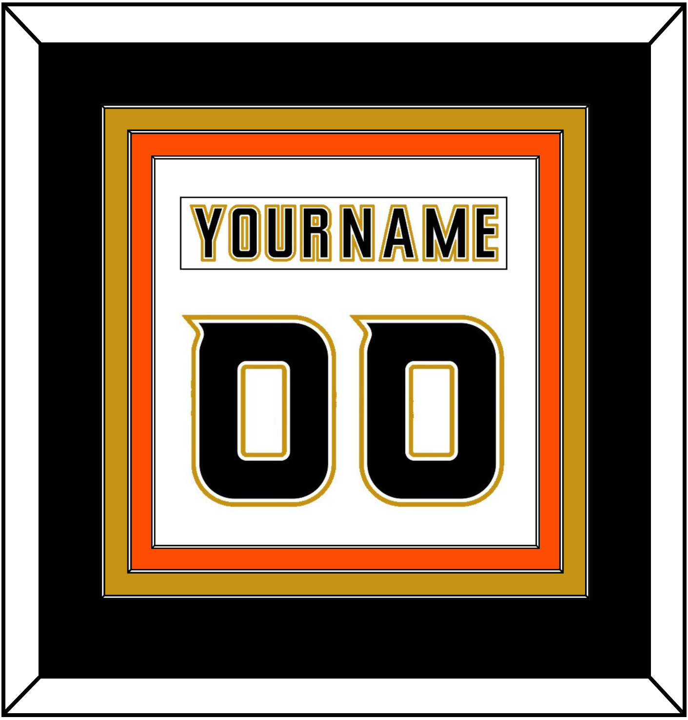 Anaheim Nameplate & Number (Back) Combined - Road White (2006-2014) - Premier Tier 4