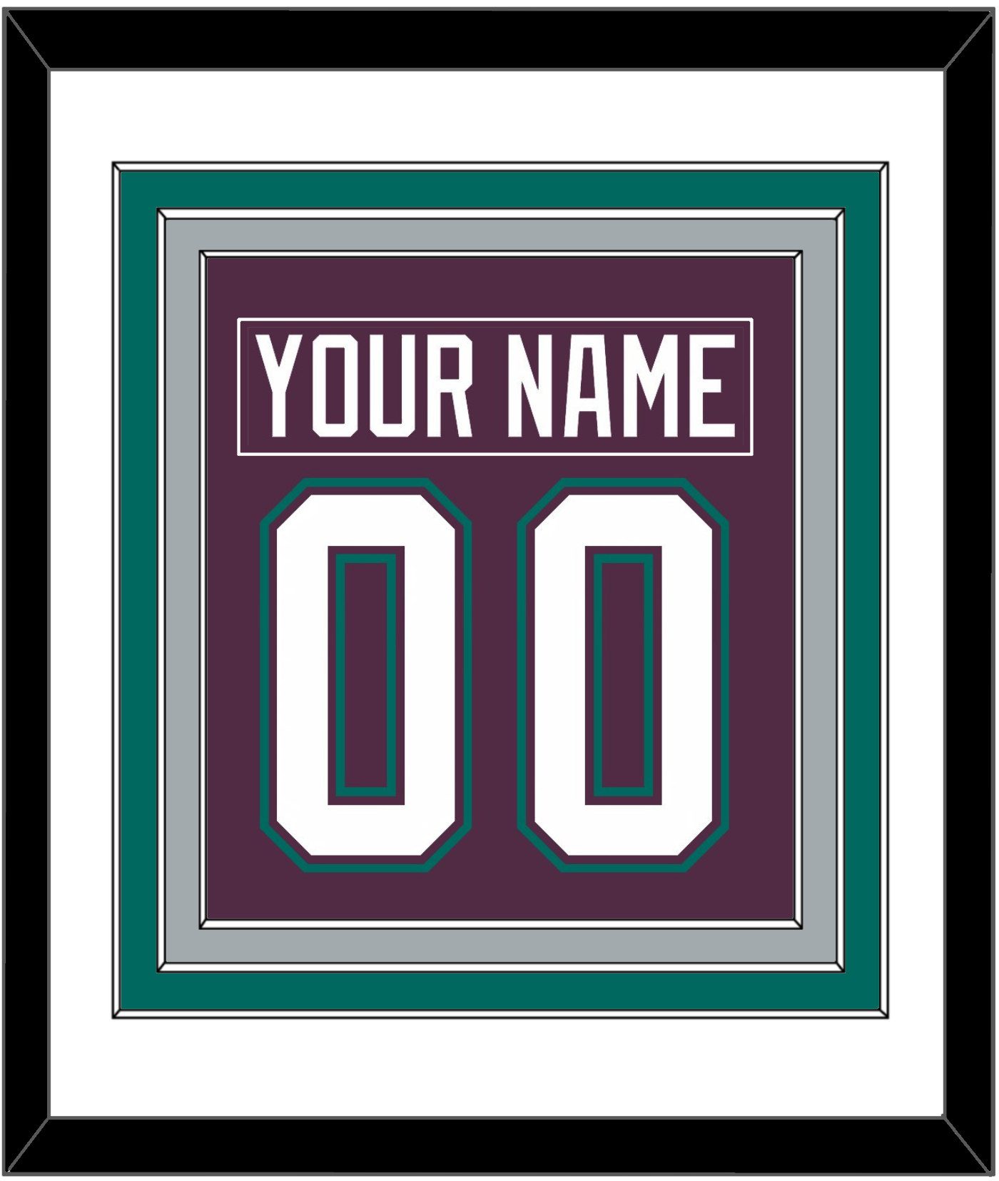 Anaheim Nameplate & Number (Back) Combined - Road Purple (1993-2006) - Premier Tier 1