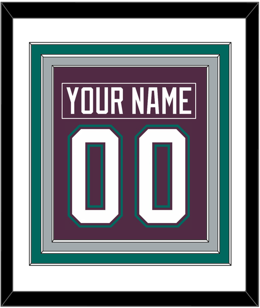 Anaheim Nameplate & Number (Back) Combined - Road Purple (1993-2006) - Premier Tier 1