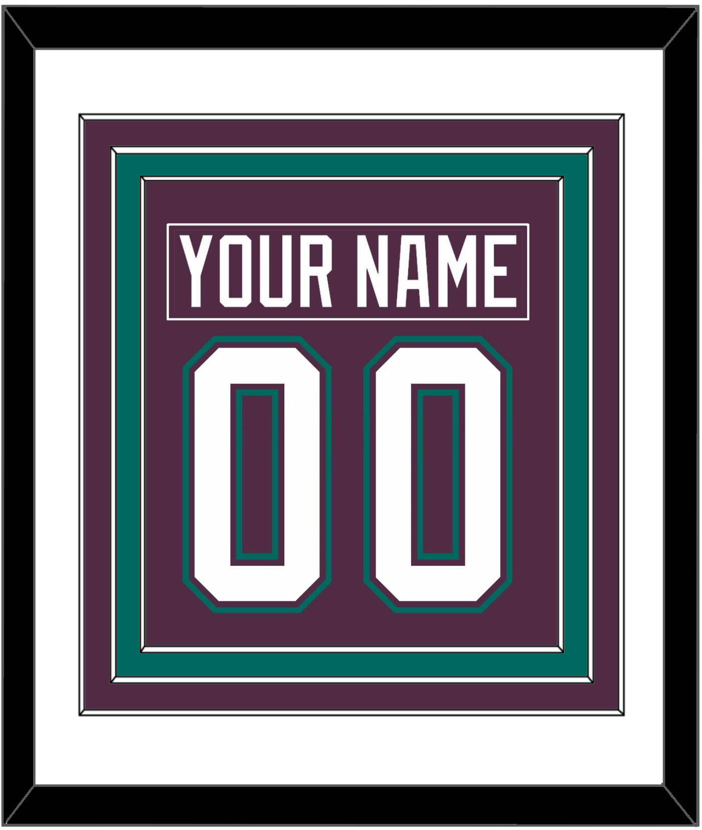 Anaheim Nameplate & Number (Back) Combined - Road Purple (1993-2006) - Premier Tier 2
